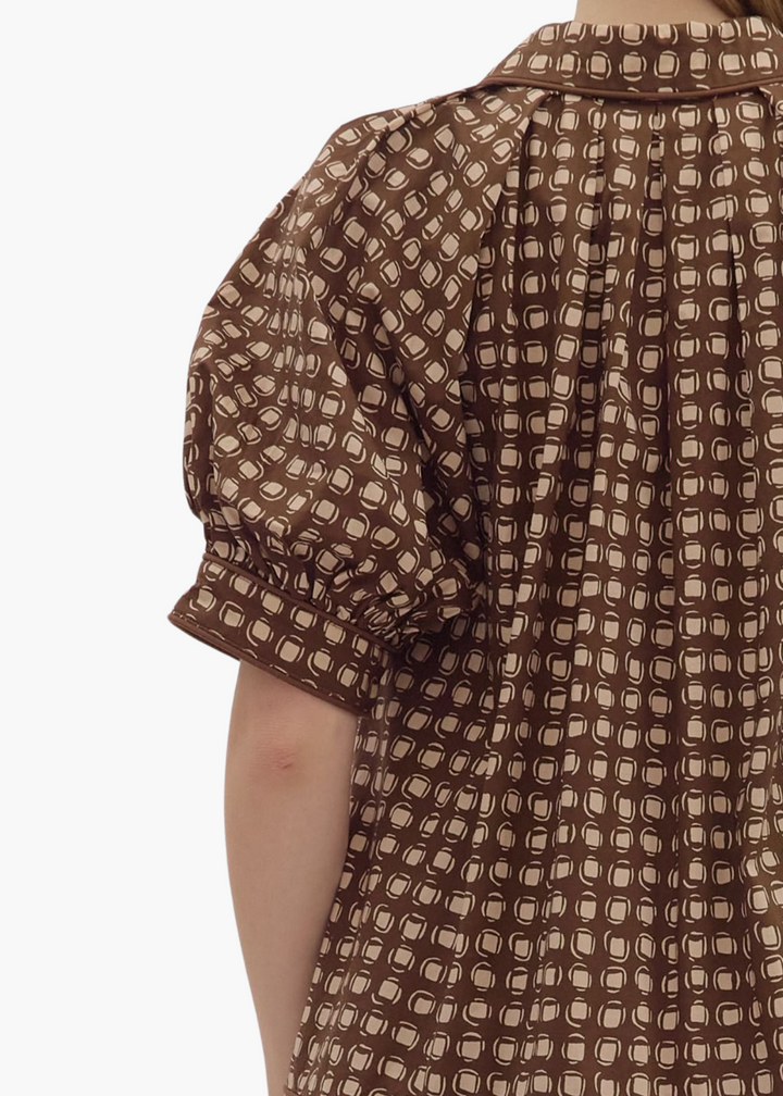 Leighton Mini Dress in Brown