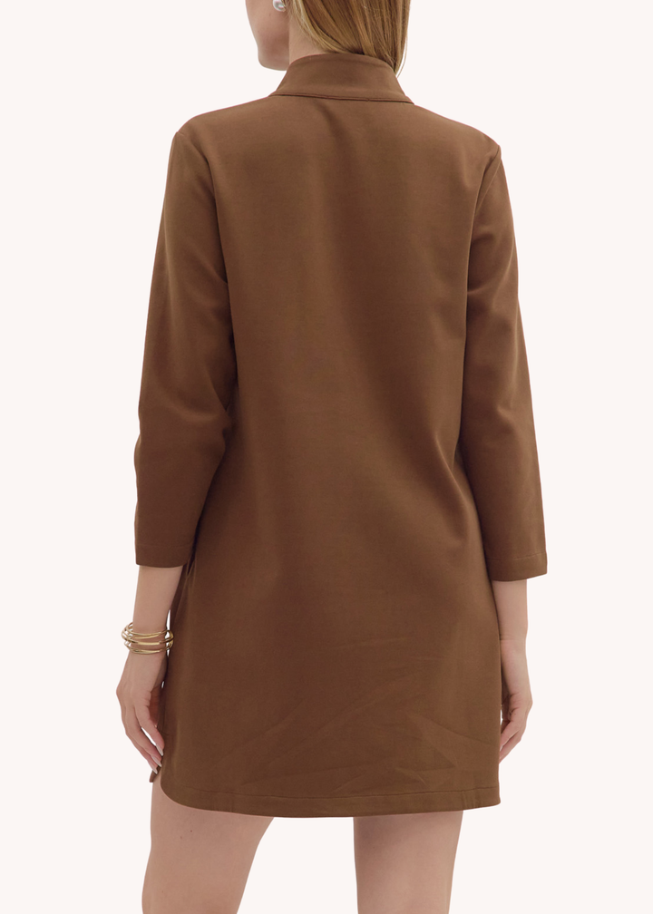 Lara Mini Dress in Brown