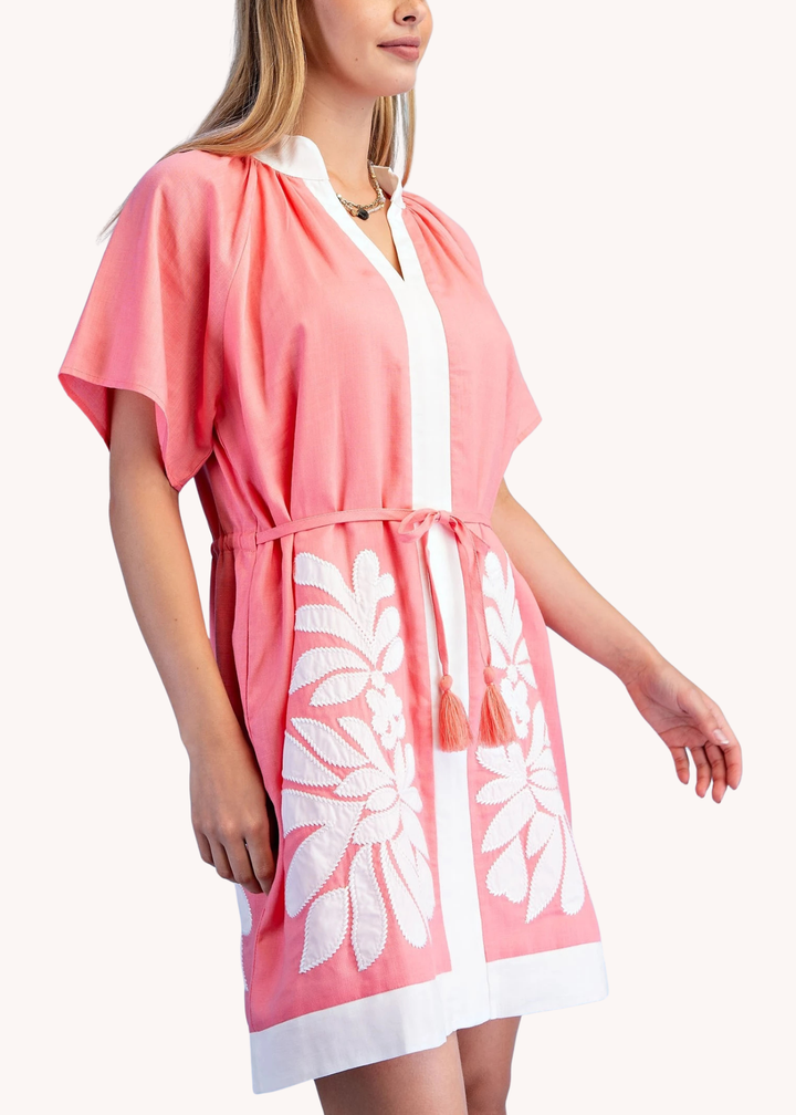 Sawyer Belted Kaftan in Pink
