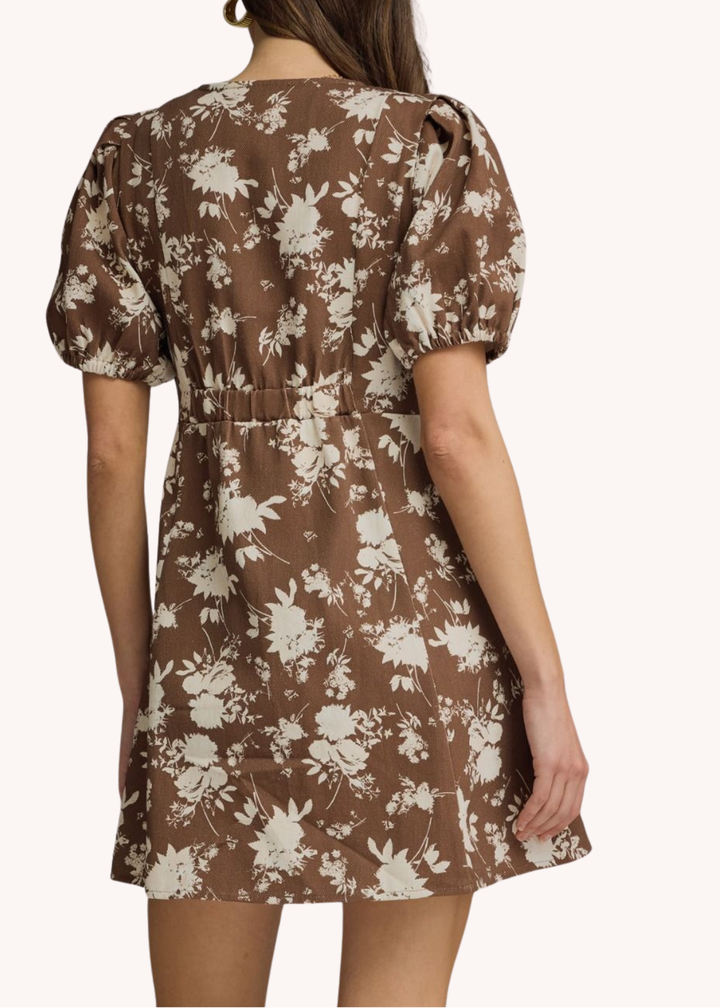 Katie Mini Dress in Brown