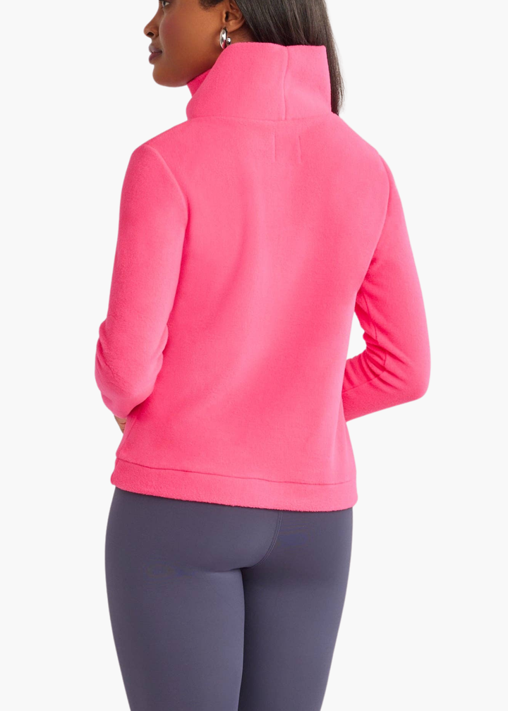 Park Slope Turtleneck in Vello Fleece (Neon Pink)