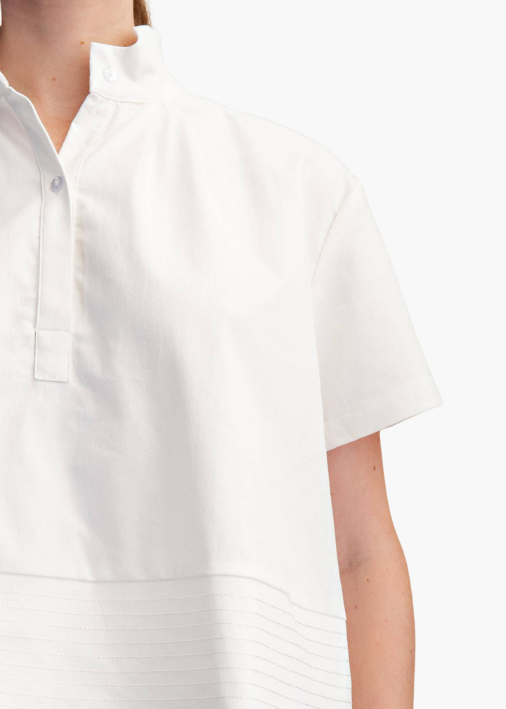 Chloe Stand Collar Top in White