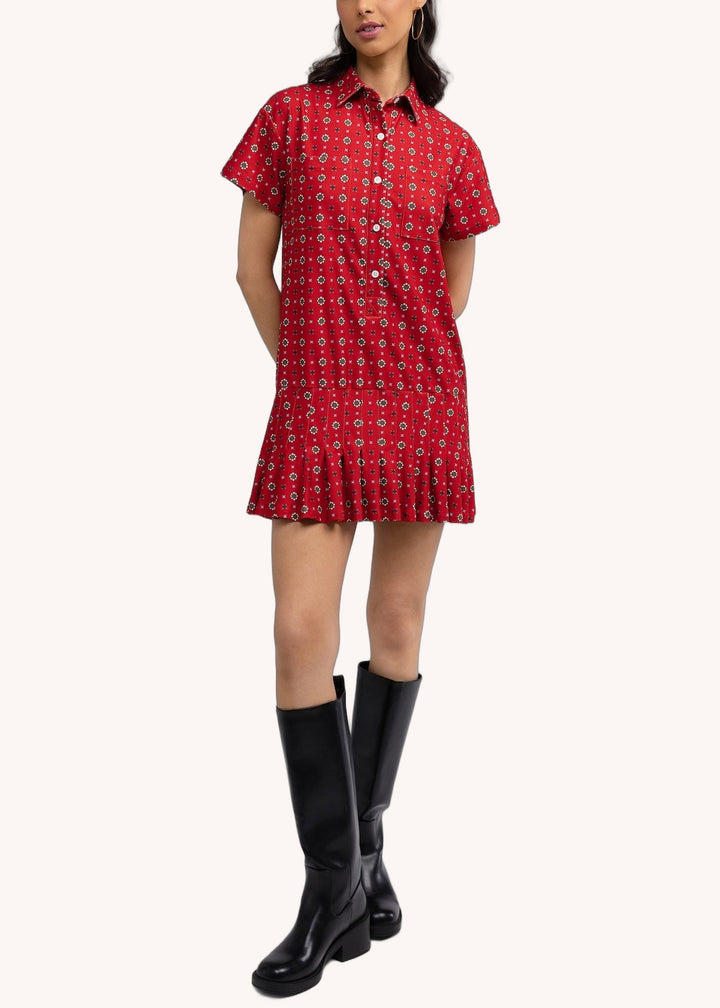 Aspen Dress in Cherry Scarf Dot