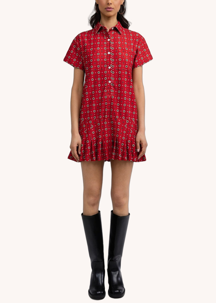 Aspen Dress in Cherry Scarf Dot