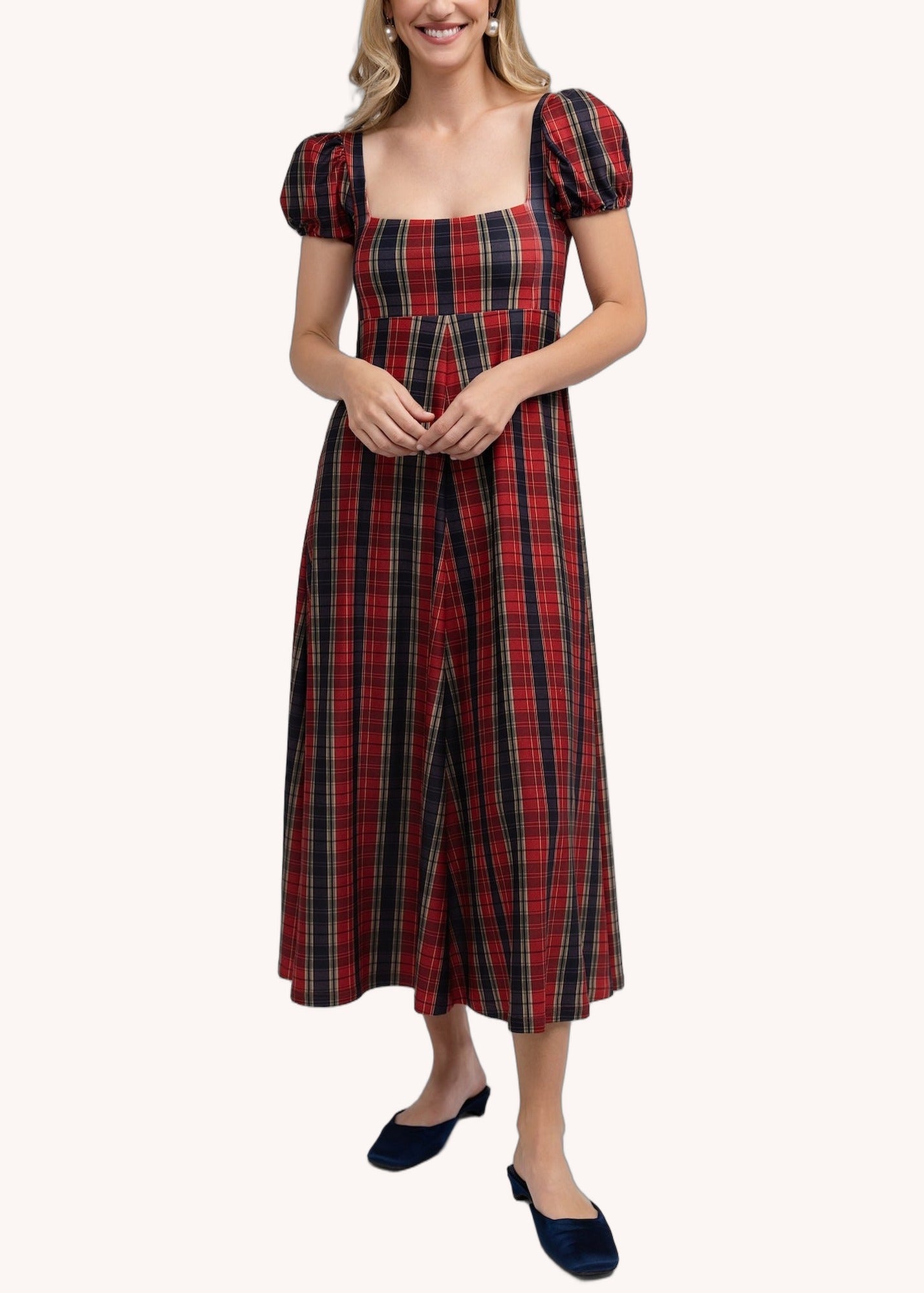 Rosalie Dress in Hearth Plaid