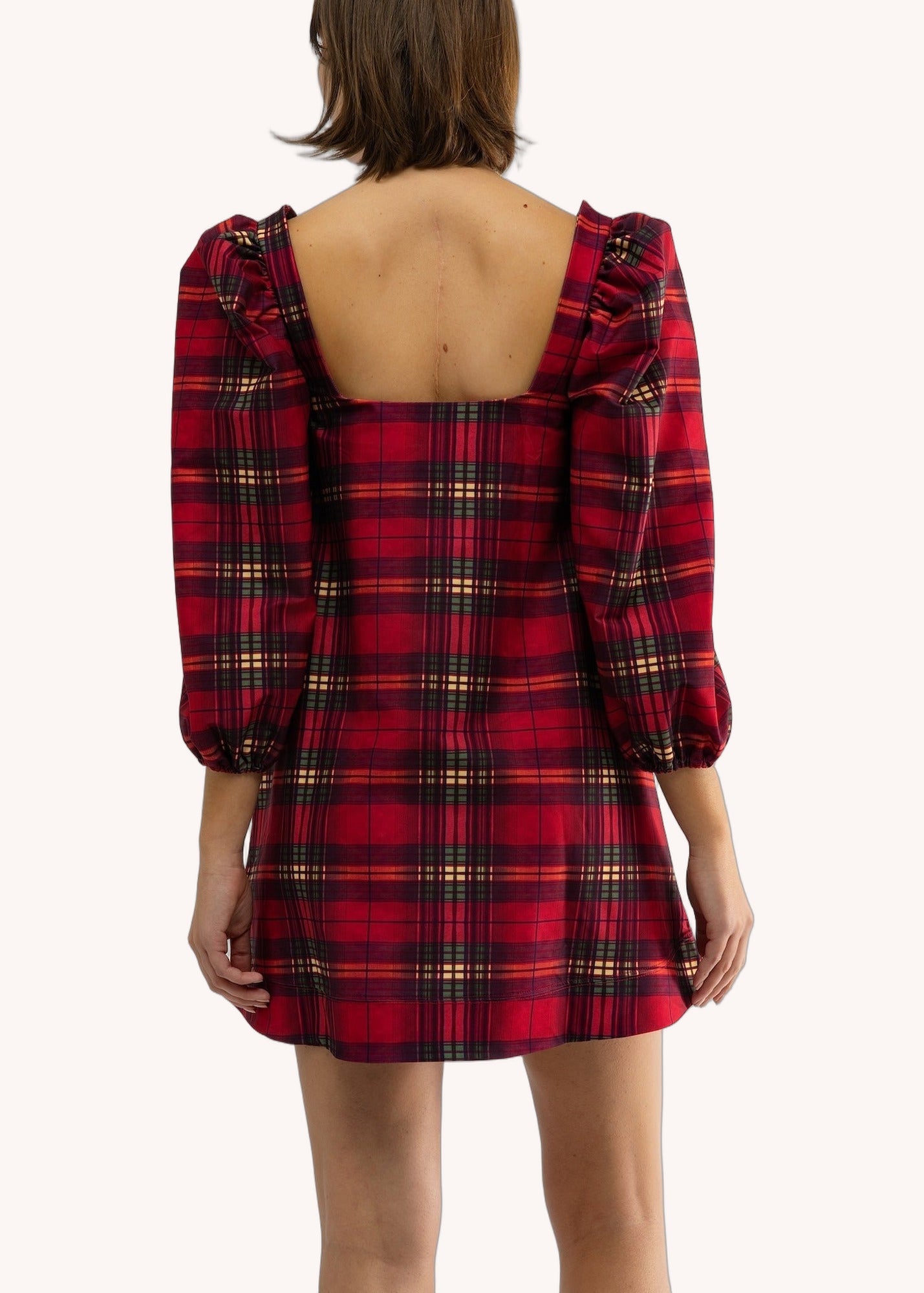 Collins Dress in Cabernet Plaid
