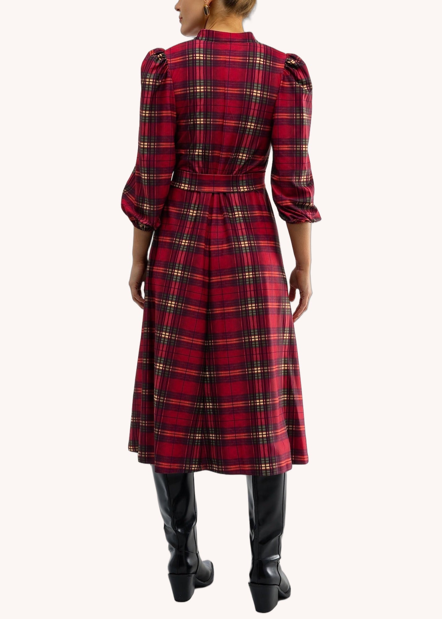 Vivian Dress in Cabernet Plaid