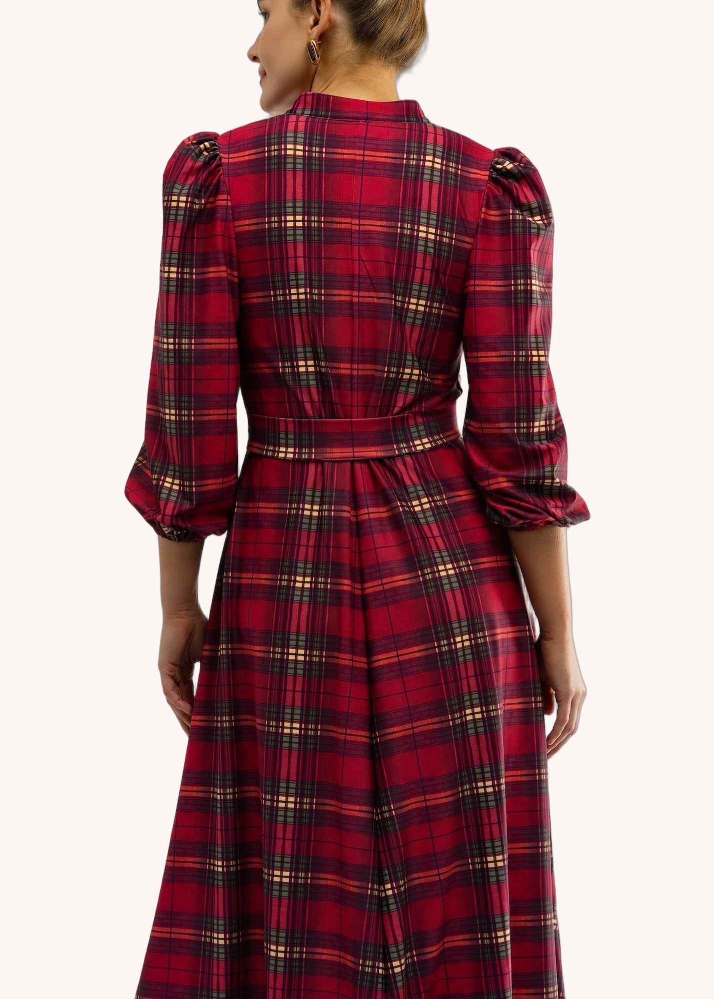Vivian Dress in Cabernet Plaid