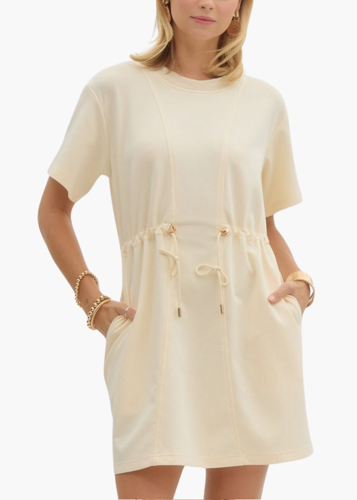 Bly Mini Dress in Ecru