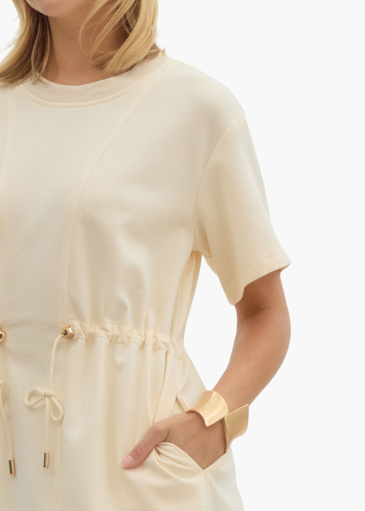 Bly Mini Dress in Ecru