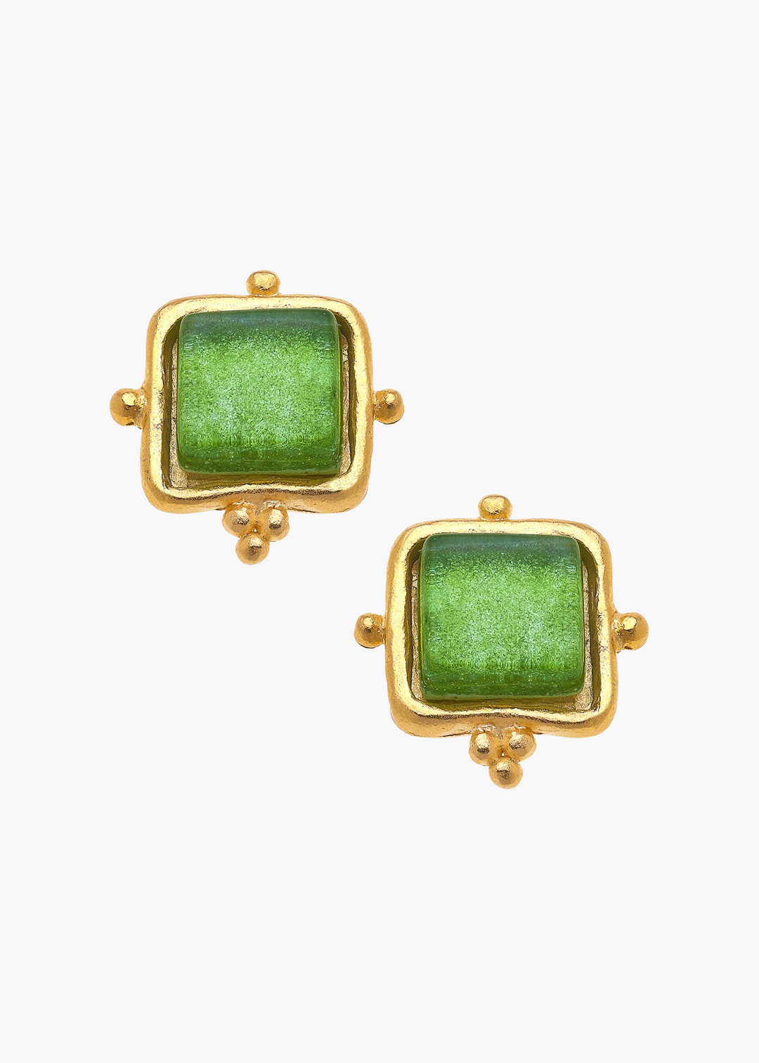 Madeline Studs in Holiday Green
