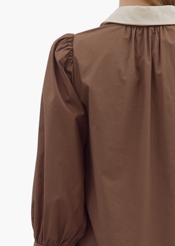 Lina Mini Dress in Brown