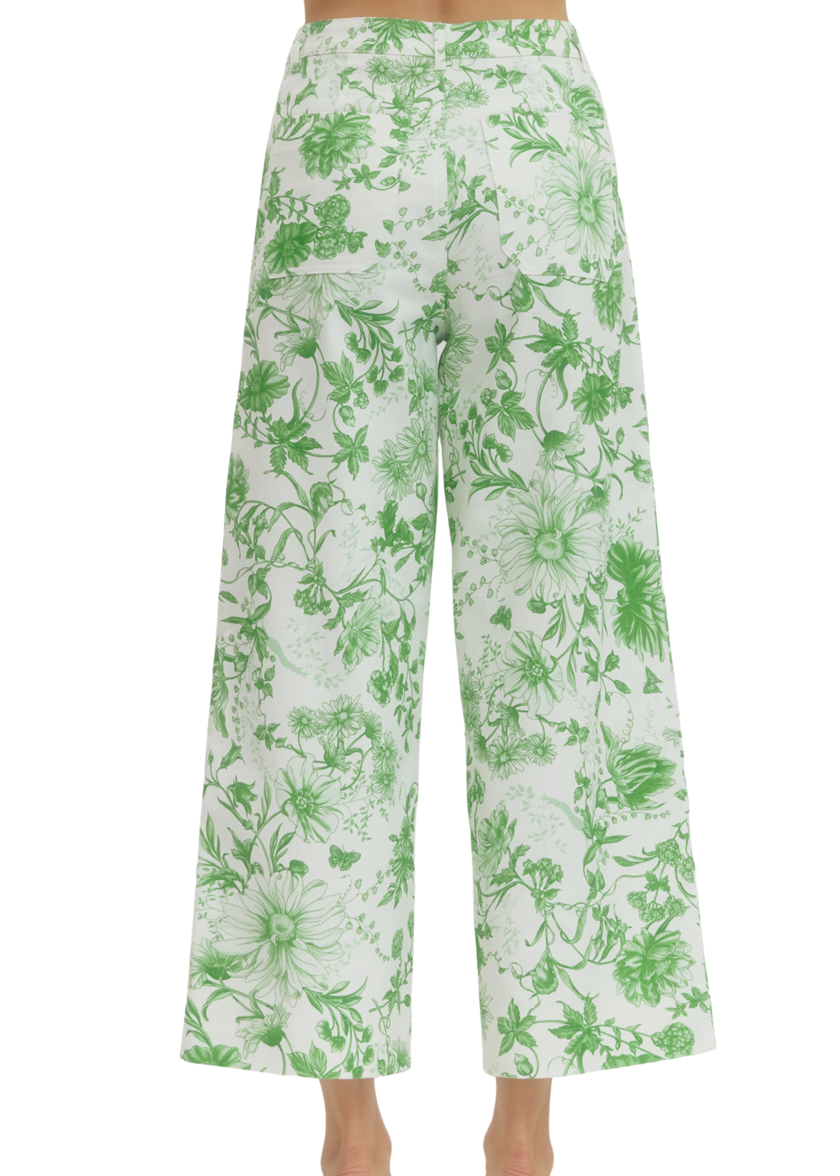 Amelia Pants in Green Toile