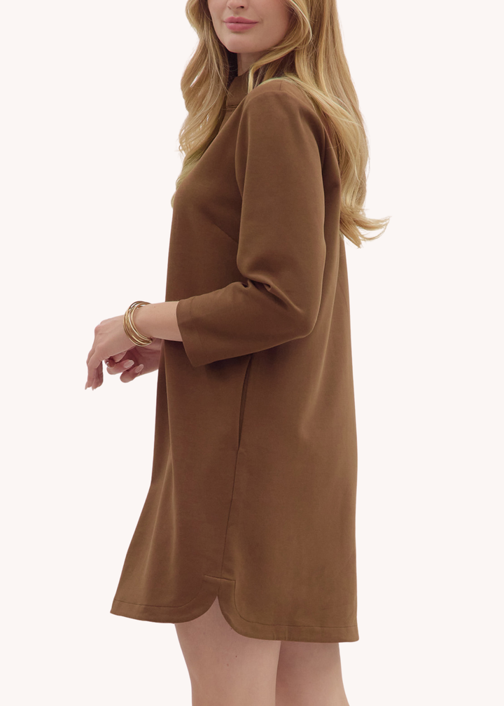 Lara Mini Dress in Brown