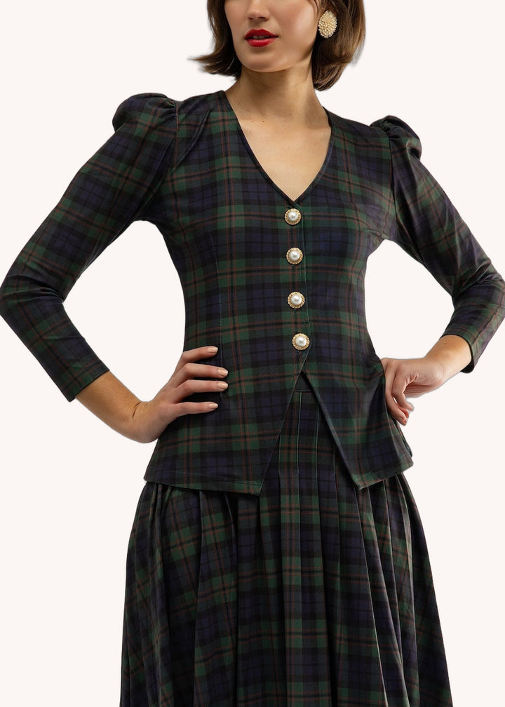 Kelly Top in Glade Plaid