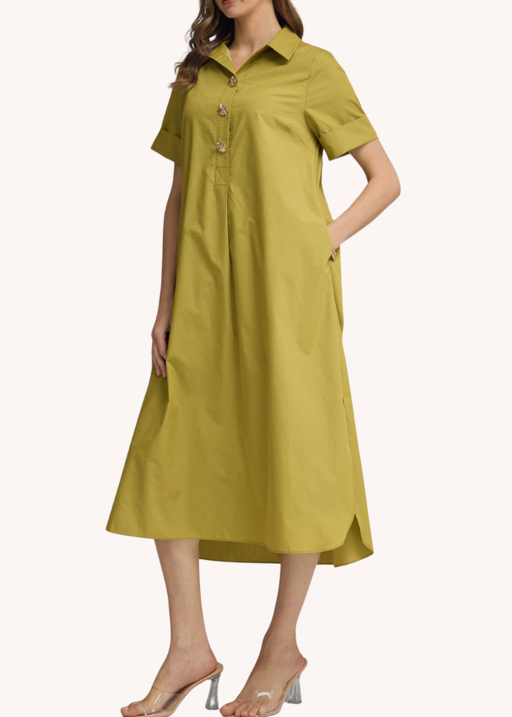 Sloane Midi Dress in Chartreuse