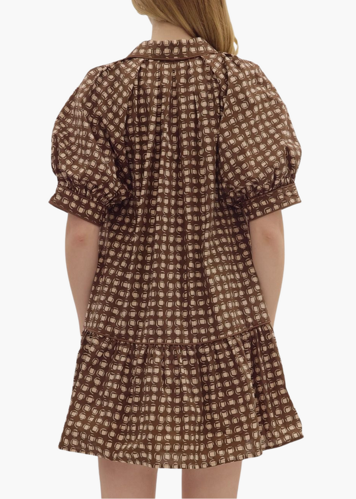 Leighton Mini Dress in Brown