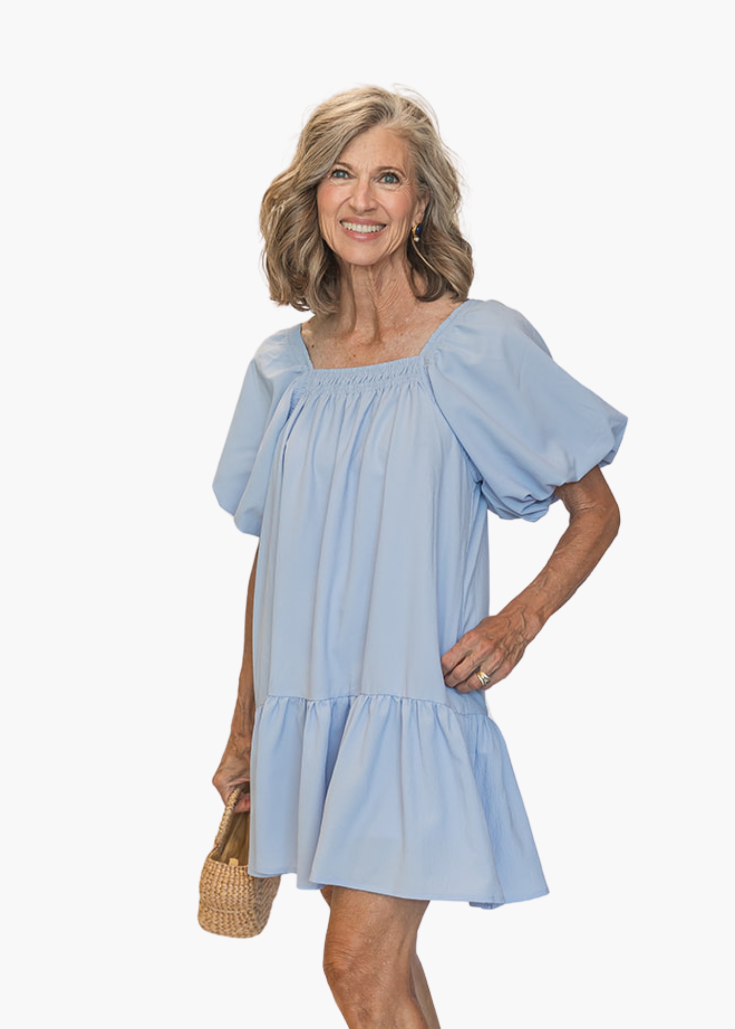 Maisie Mini Dress in Light Blue