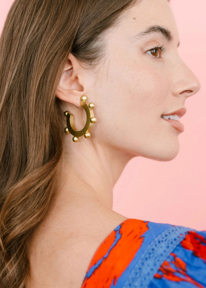 Gold Metallic Bead Hoops