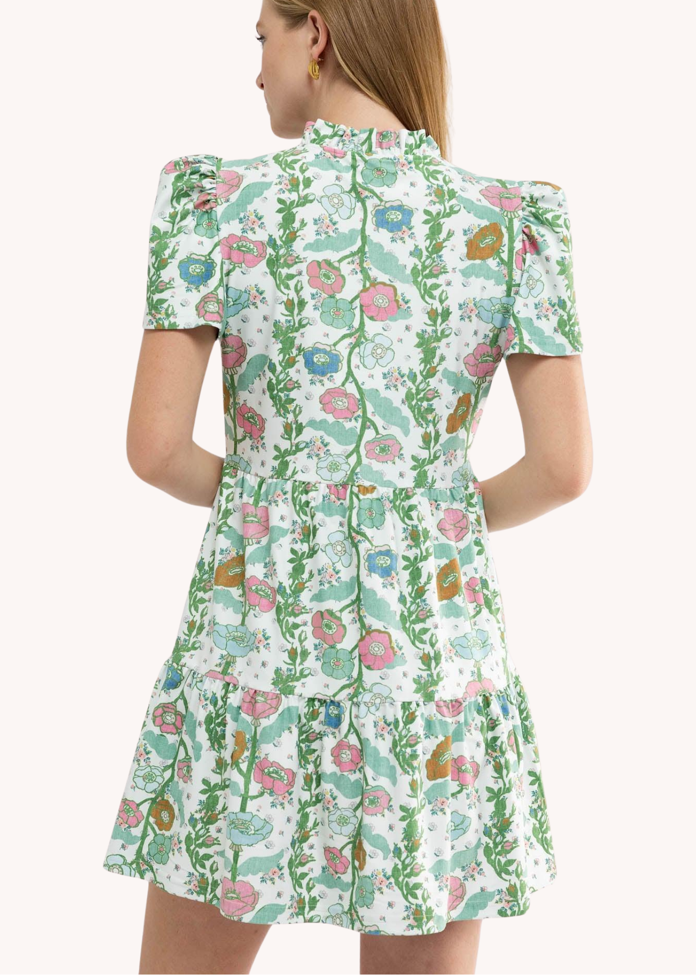 Navy Dress in Handkerchief Bloom