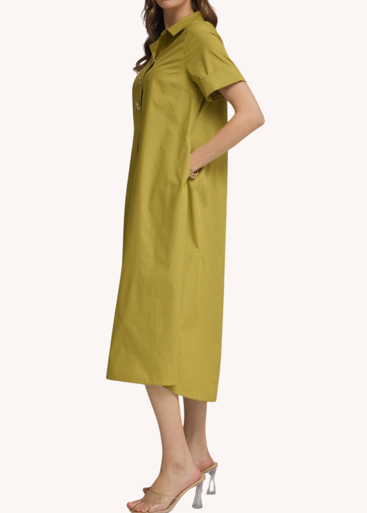 Sloane Midi Dress in Chartreuse