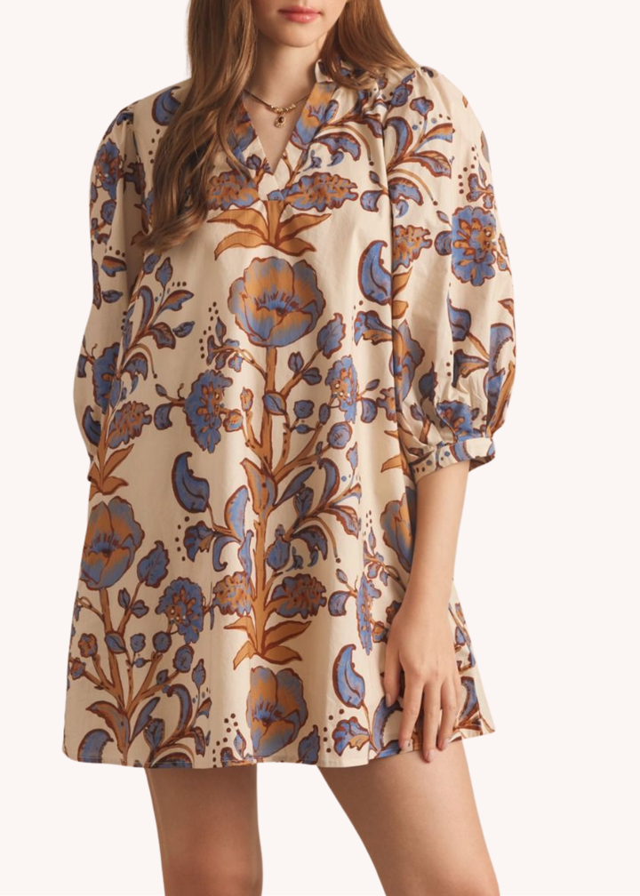 Mara Cotton Mini Dress in Ecru
