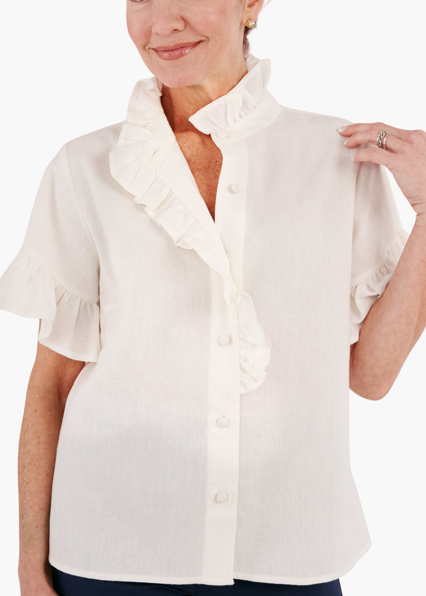 Sadie Top White Linen