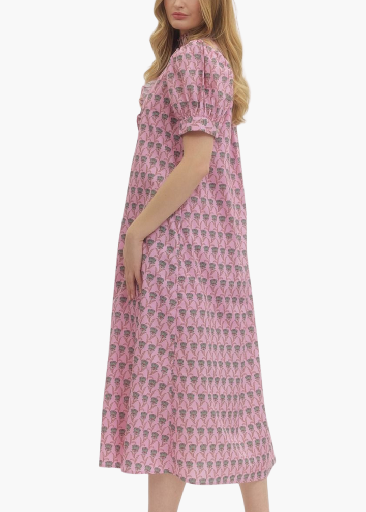 Tillie Midi Dress in Pink