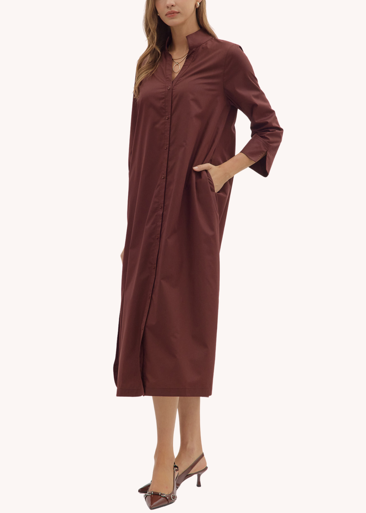Wallace Midi Dress in Merlot