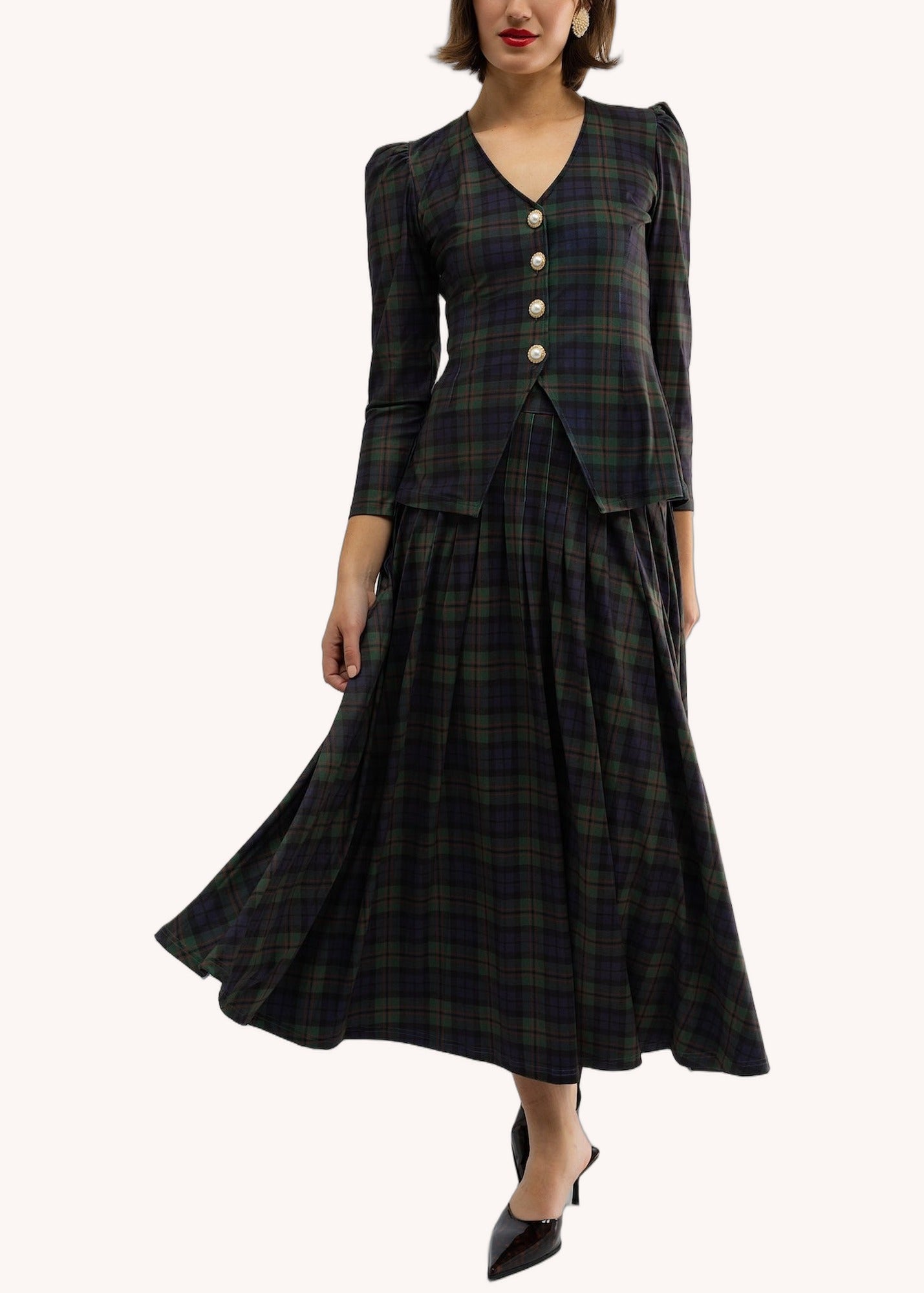 Lennox Skirt in Glade Plaid