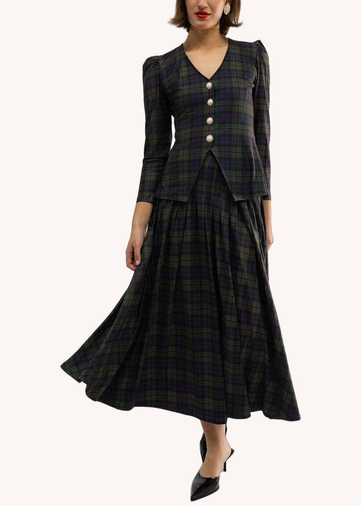 Lennox Skirt in Glade Plaid