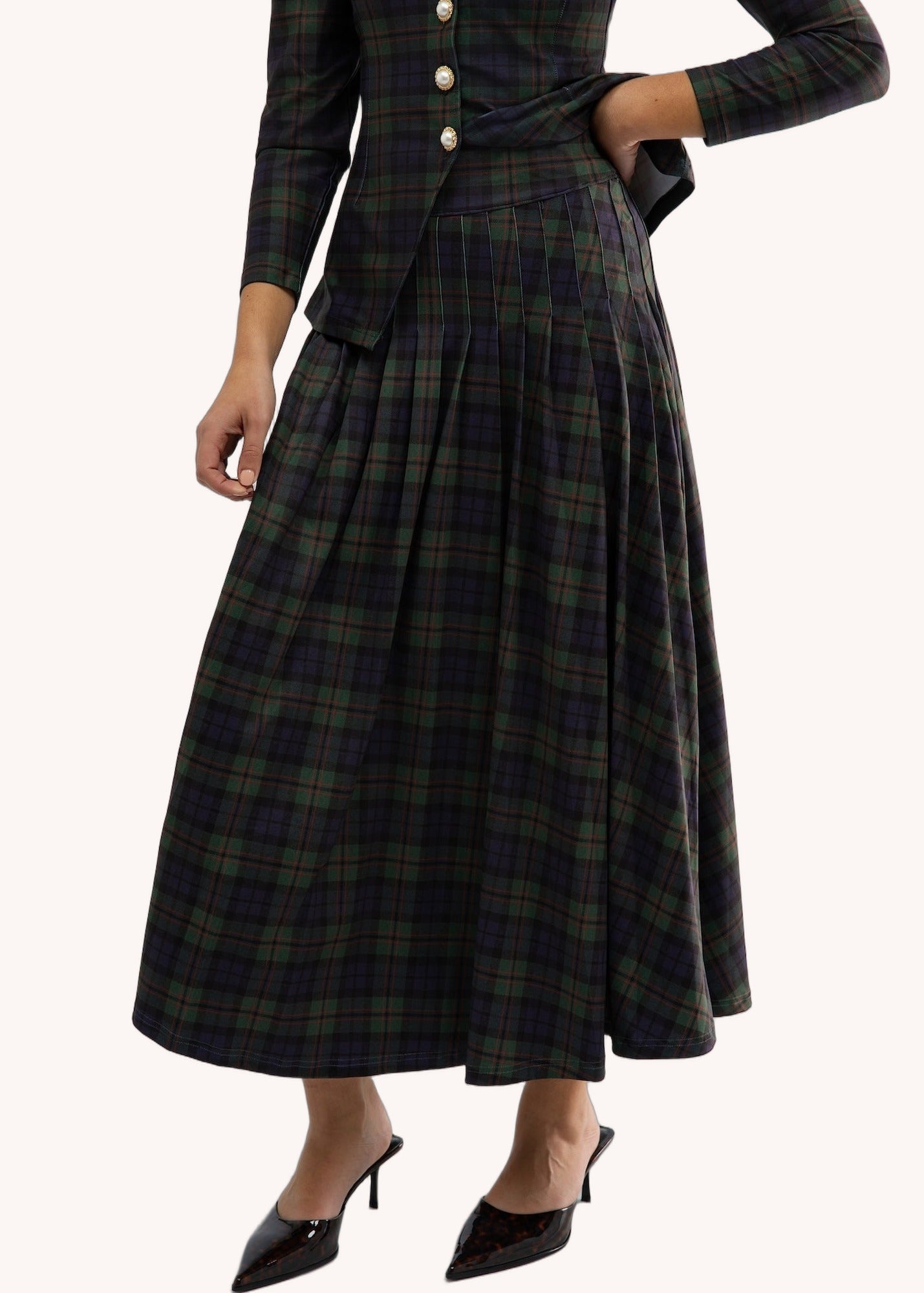 Lennox Skirt in Glade Plaid