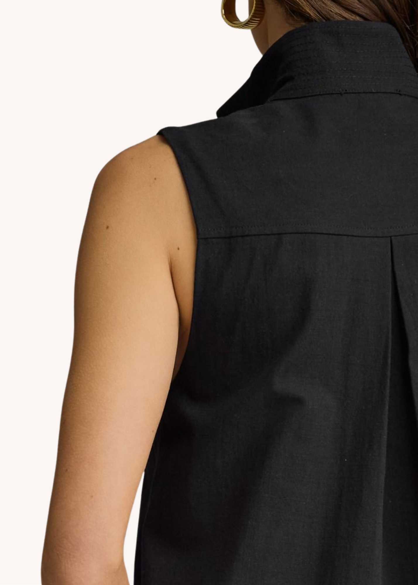 Keeley Cotton Linen Mini Dress in Black