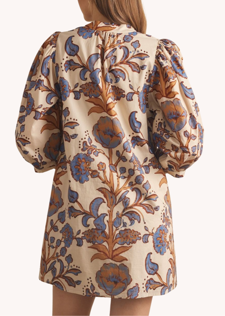 Mara Cotton Mini Dress in Ecru