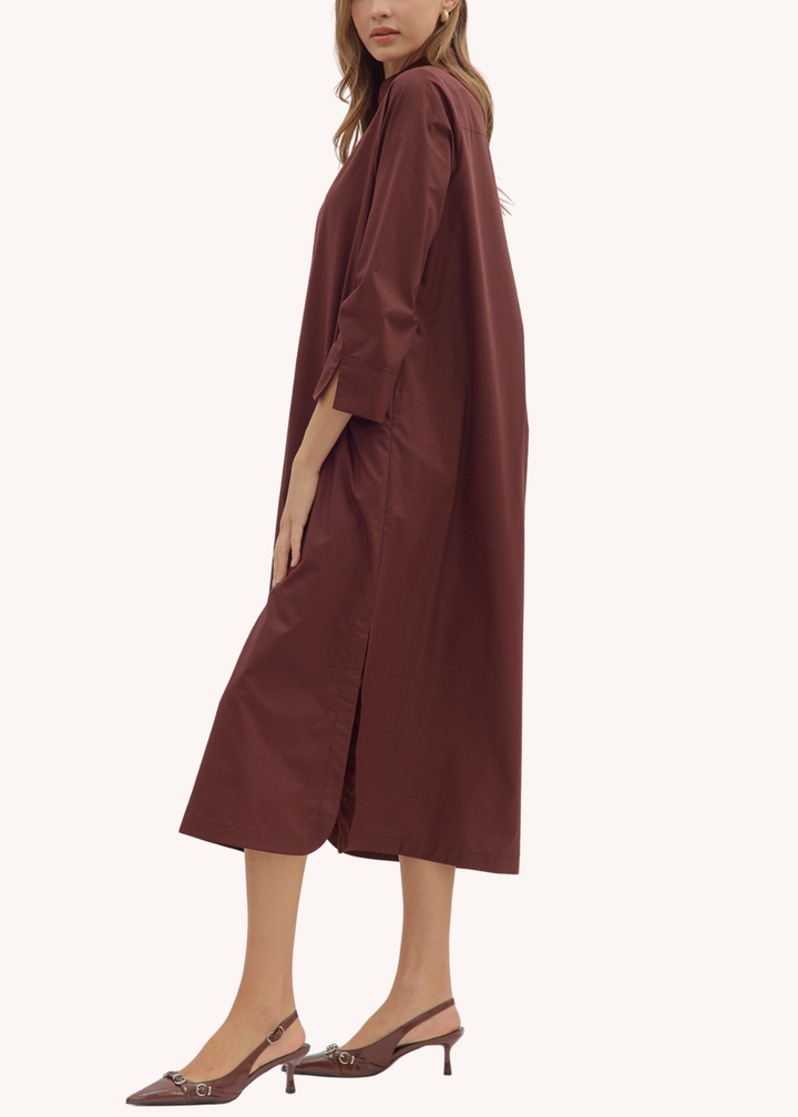 Wallace Midi Dress in Merlot