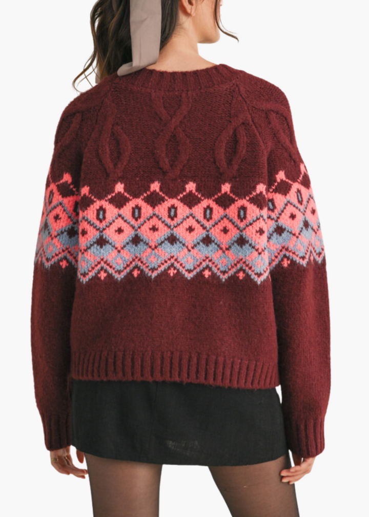 Mollie Sweater in Burgundy Pink