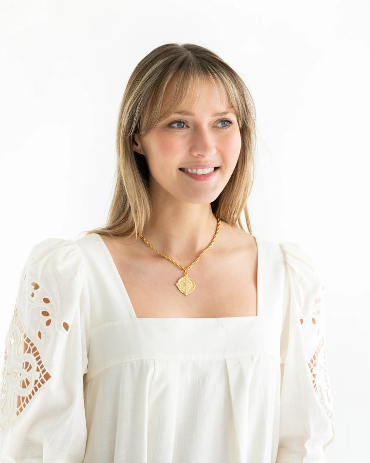 Susan Shaw Compass Rope Chain Necklace