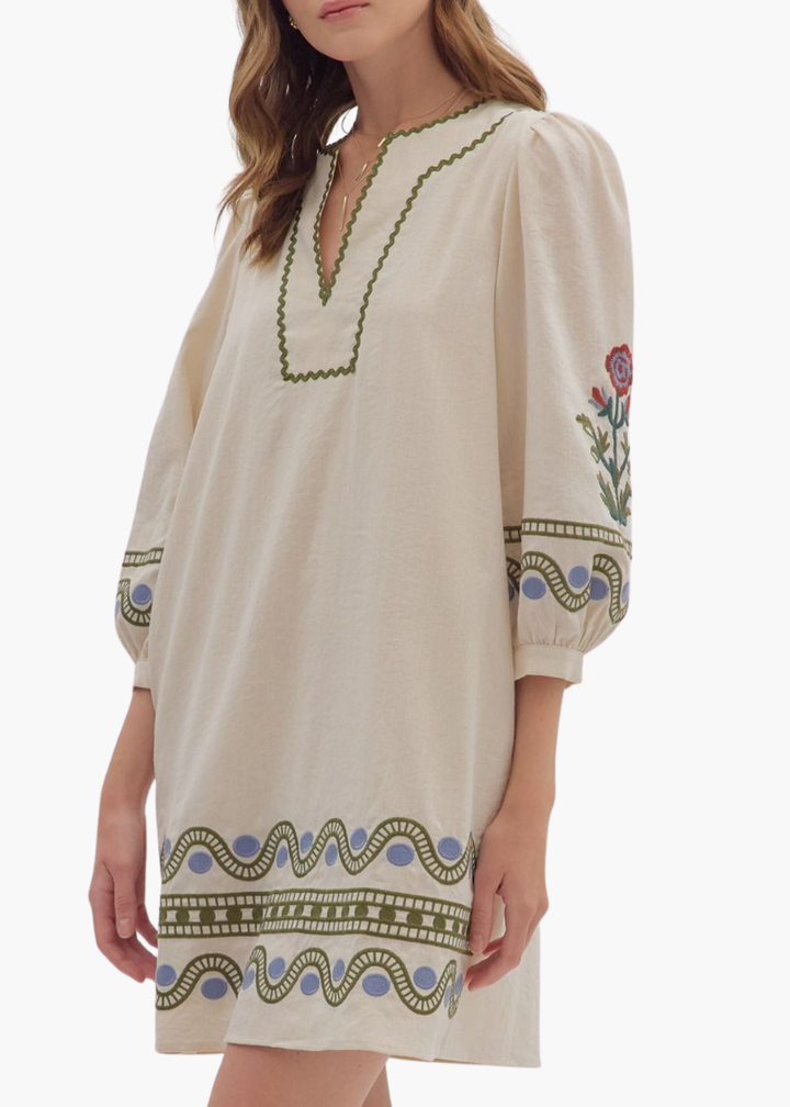 Kirsten Mini Dress in Ecru