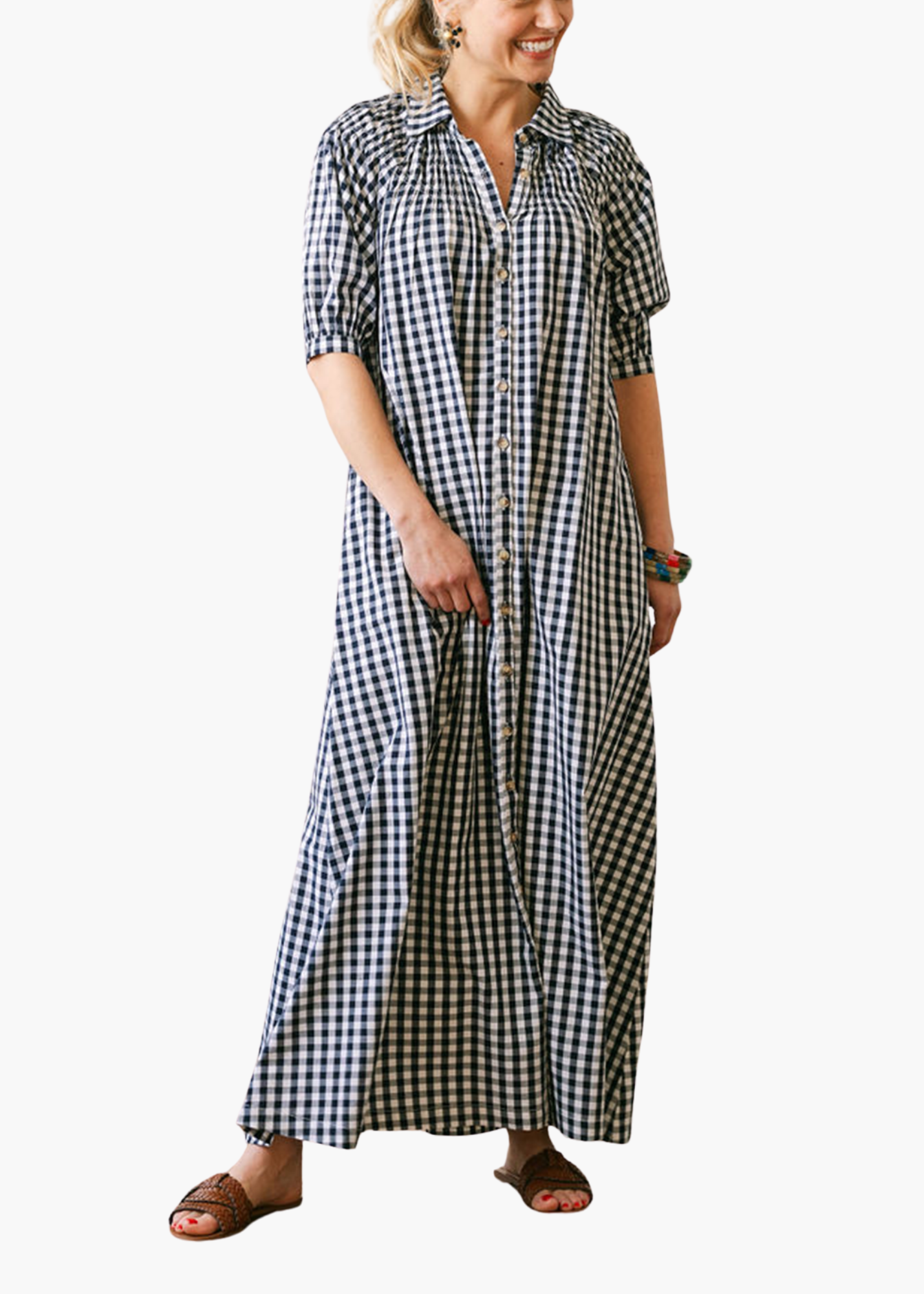 Navy Gingham Oasis Dress