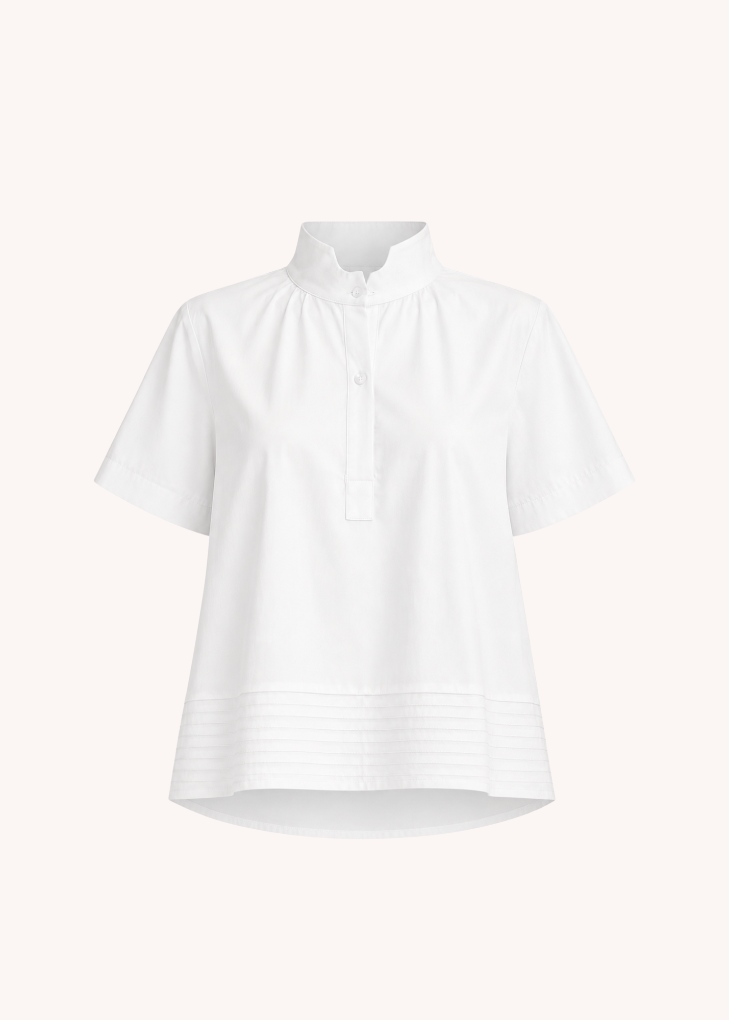 Chloe Stand Collar Top in White