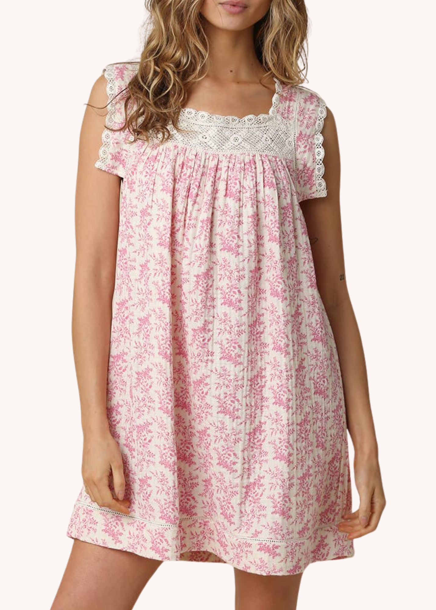 Selah Lace Trimmed Mini Dress