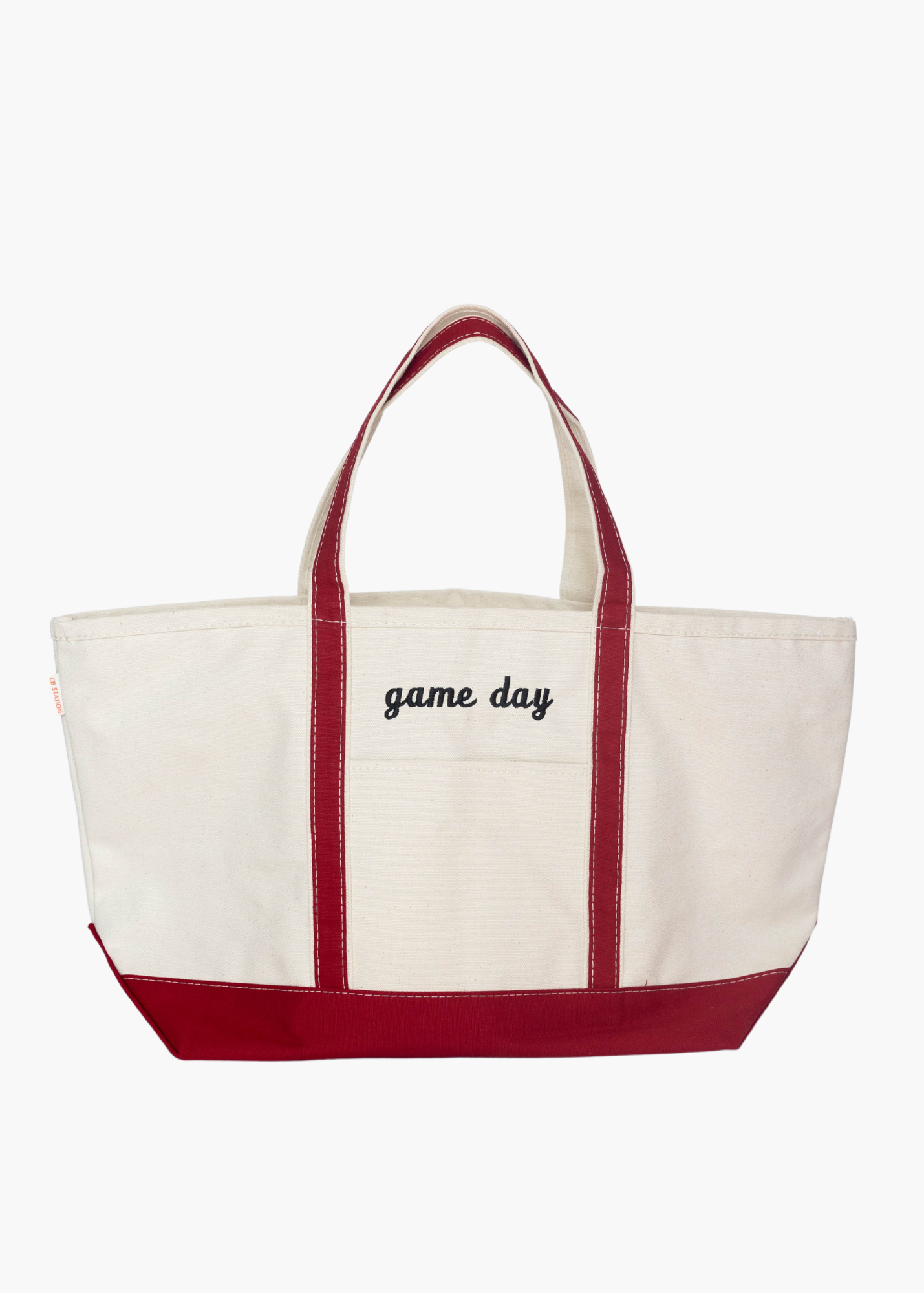 Large Game Day Boat Tote in Red and Black