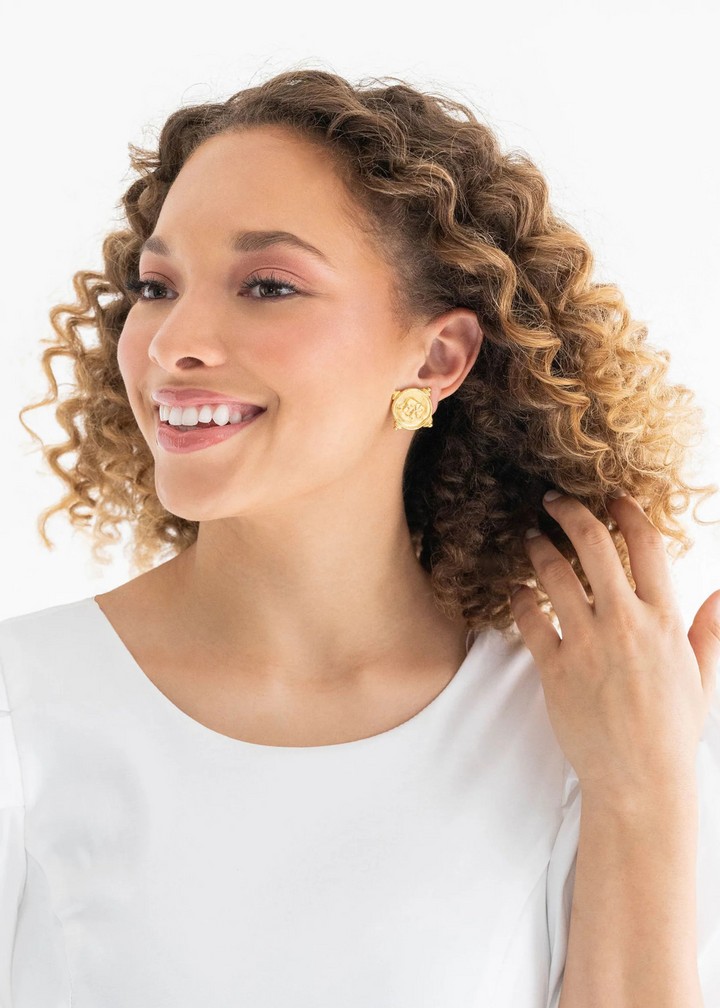 Elephant Intaglio Clip On Earrings