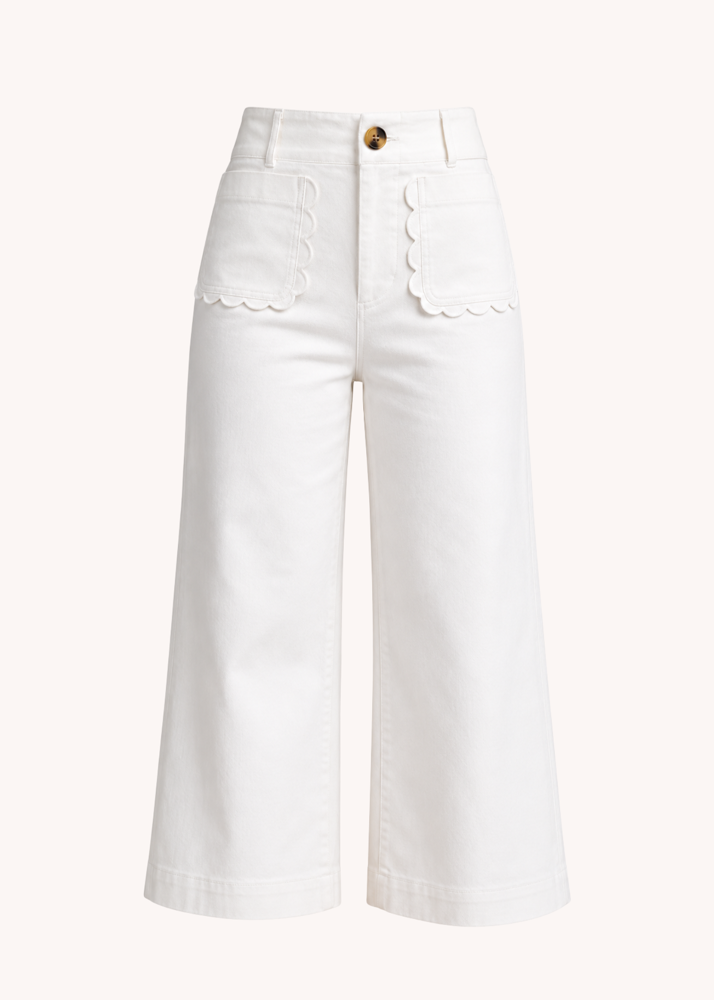 Colette Wide-Leg Scallop Pocket Pants