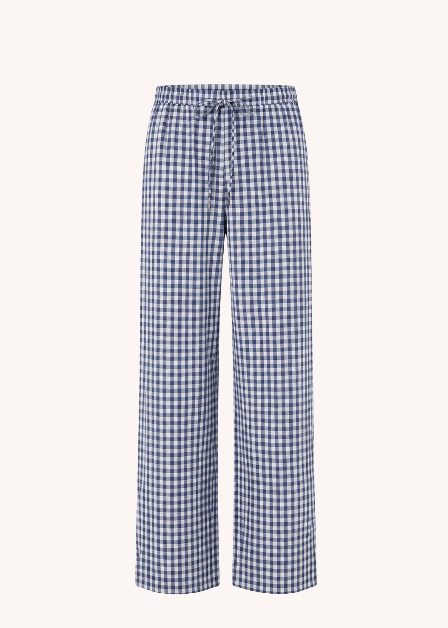 Lee Drawstring Pants in Navy Gingham