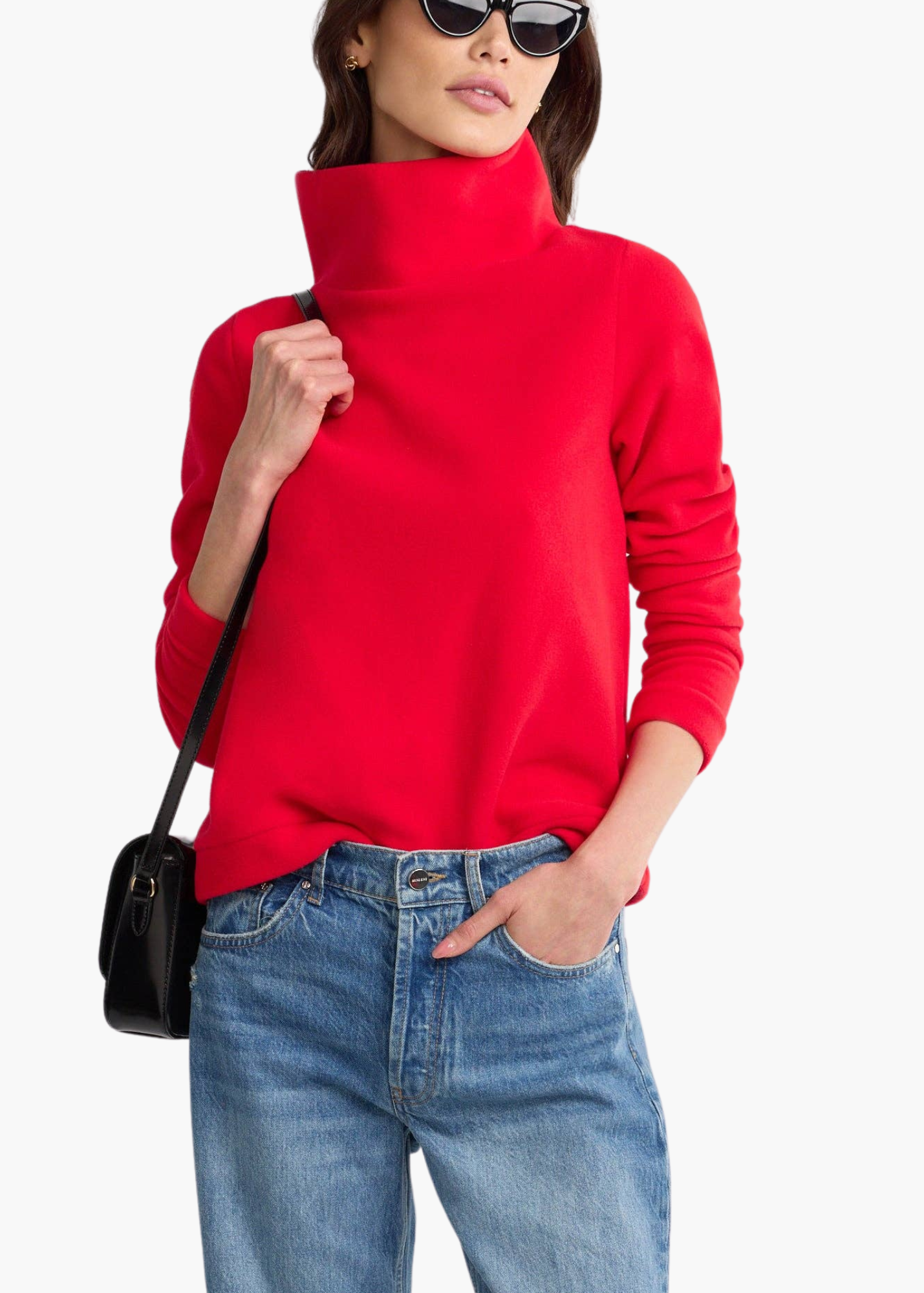 Park Slope Turtleneck in Cherry Red