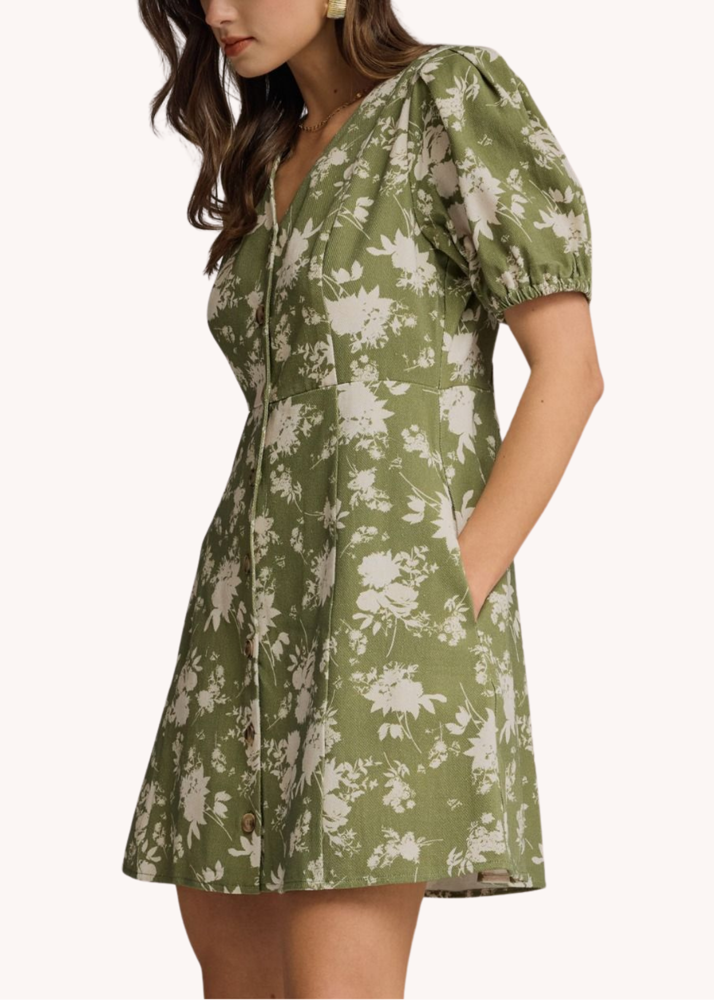 Katie Mini Dress in Olive