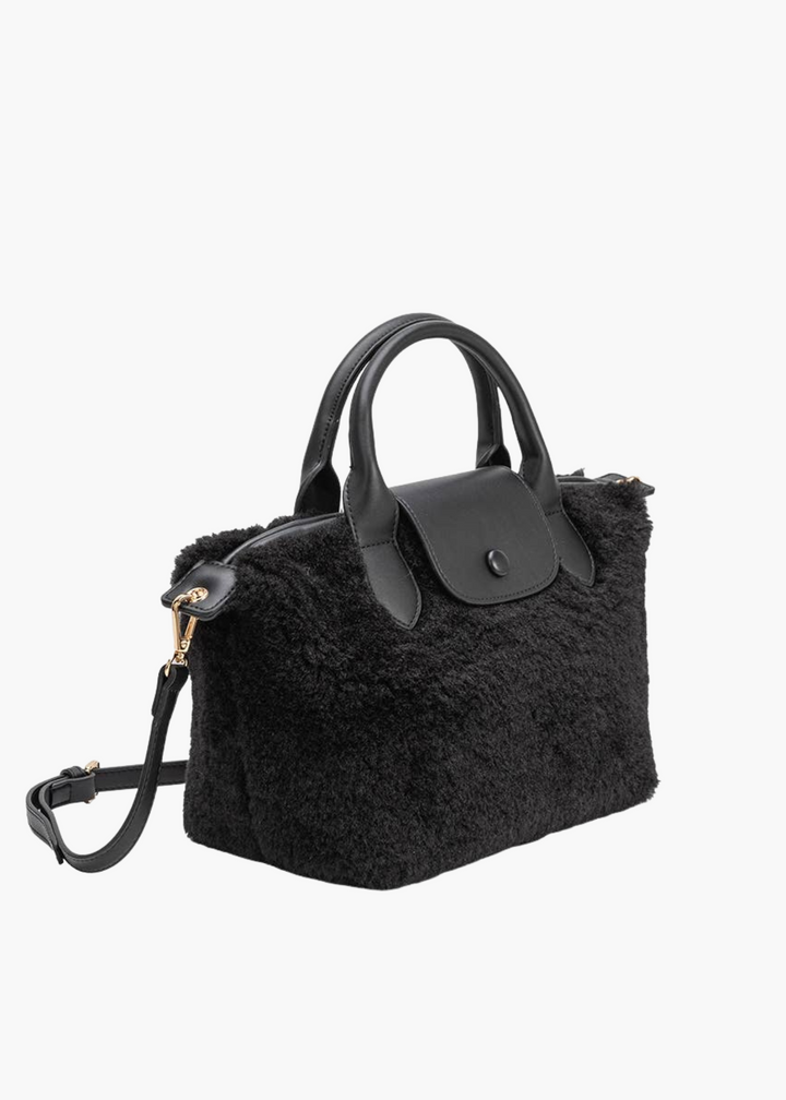 Winnie Sherpa Bag in Black