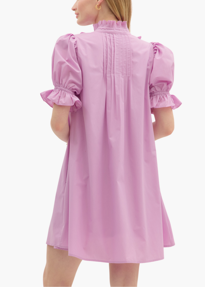 Evie Mini Dress in Lilac Pink