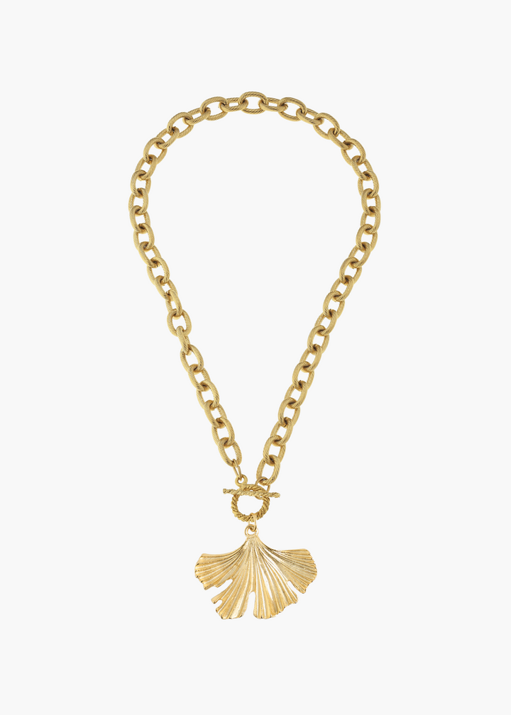 Ginkgo Leaf Toggle Necklace